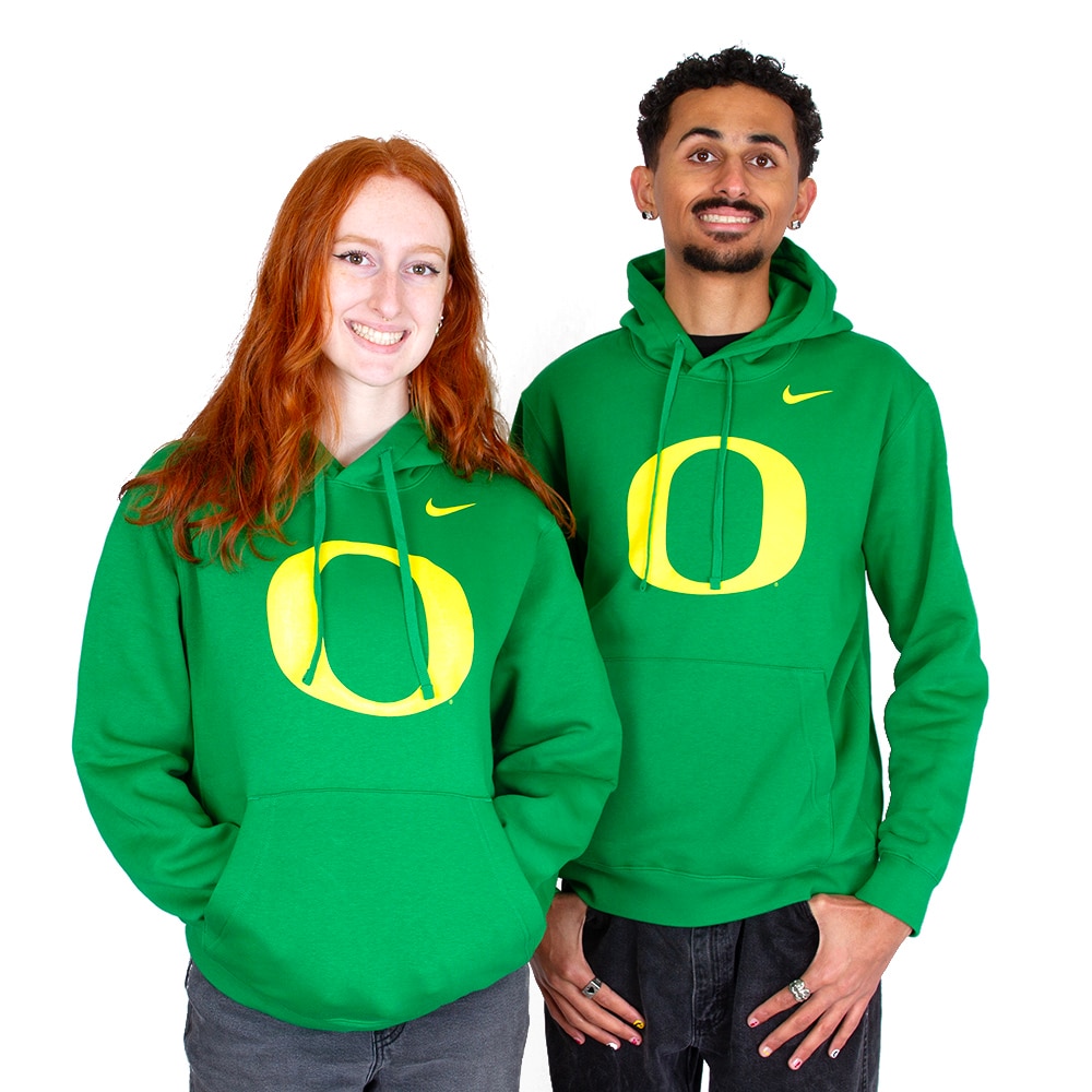 Classic Oregon O, Nike, Green, Hoodie, Cotton Blend, Men, Football, Pullover, Sweatshirt, 287720